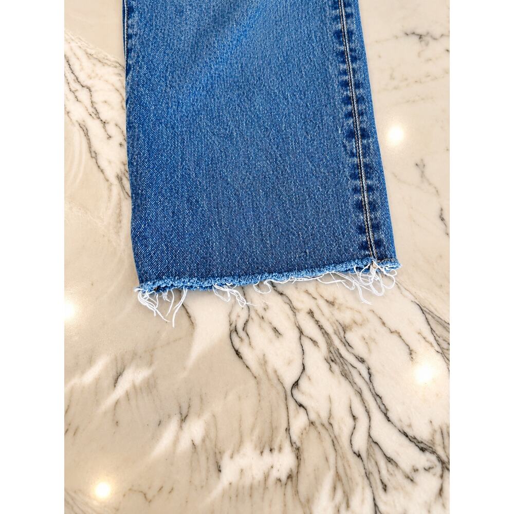 90s Minimalist Capsule Raw Hem Madewell Perfect Vintage Straight Crop Jeans 27 - Picture 5 of 14